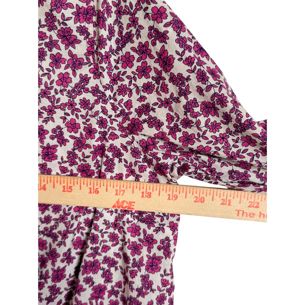 Coastal Preppy Cottagecore JCrew S Floral Liberty Style Romantic Blouse Pink - Picture 8 of 12